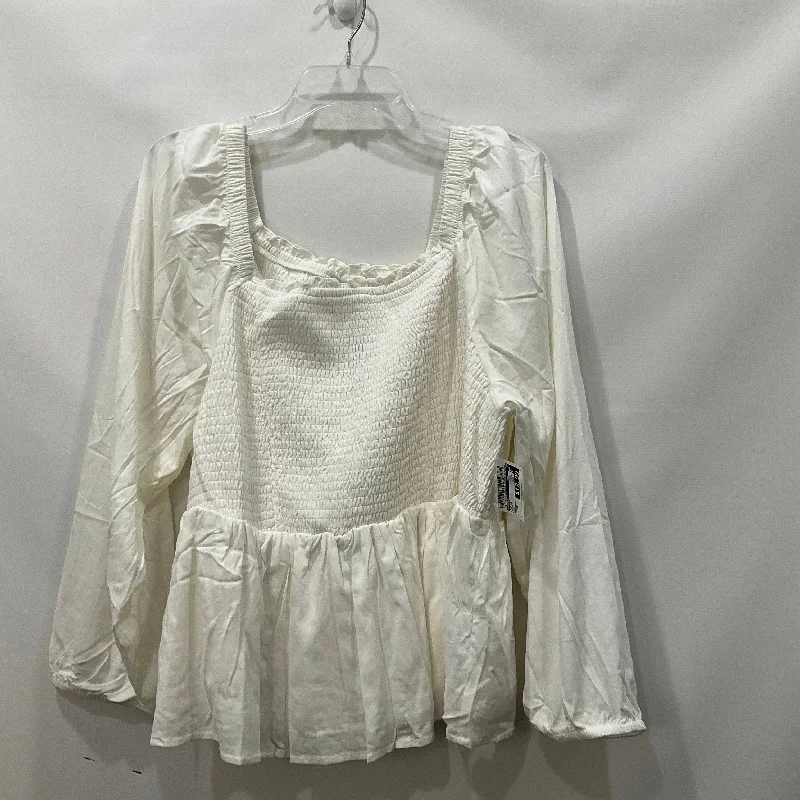 Massive Deals White Top Long Sleeve Torrid, Size 3x