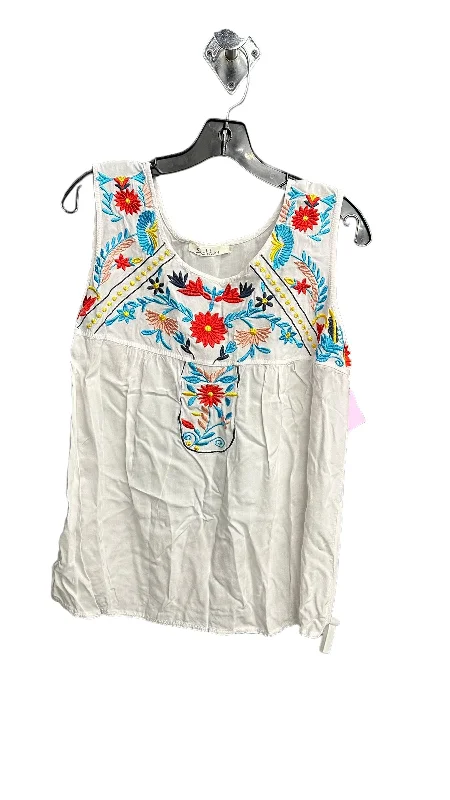 Lowest Price White Top Sleeveless Solitaire, Size M