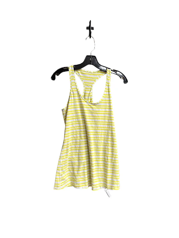 Discount Extravaganza White & Yellow Athletic Tank Top Lululemon, Size M