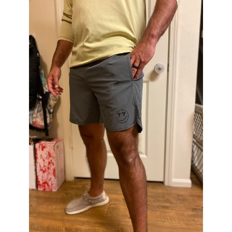 Price Buster Salty Savage Men’s "Palm Smile" Wave Cut Gym & Swim Shorts